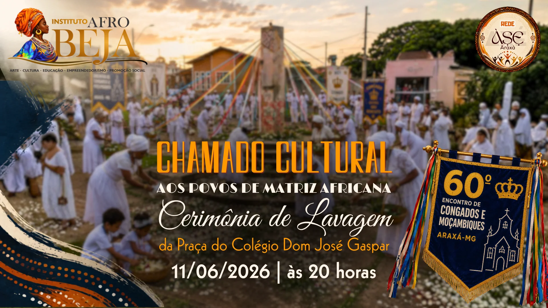 Território de Memória e Cultura Viva: Instituto Afrobeja reúne povos de terreiro em Cerimônia de Lavagem no 60º Encontro de Congados e Moçambiques